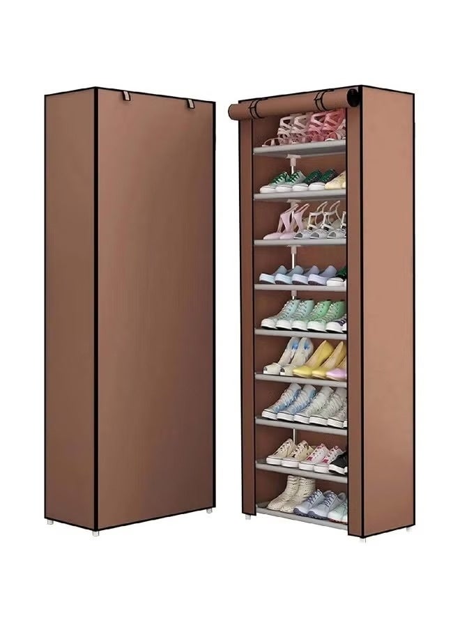 Huitich 9-Tier Shoe Rack with Dustproof Cover – Closet Shoe Storage Organizer - Image 1