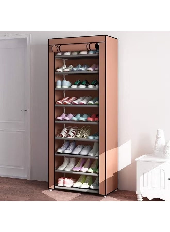 Huitich 9-Tier Shoe Rack with Dustproof Cover – Closet Shoe Storage Organizer - Image 3