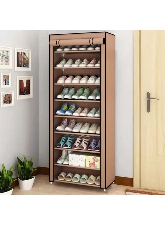 Huitich 9-Tier Shoe Rack with Dustproof Cover – Closet Shoe Storage Organizer - Image 2