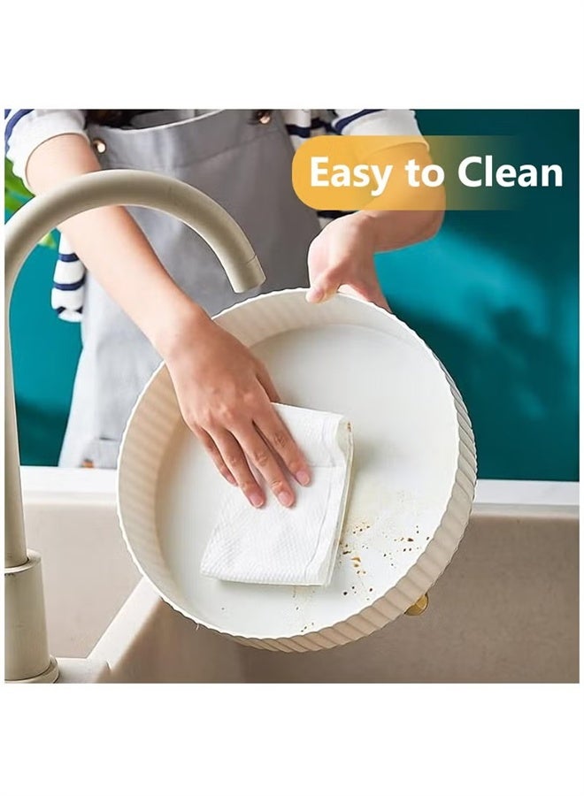 HOMESTAR Lazy Turntable Organizer, 360°Rotating Makeup Organizer with Thickened Guardrail, Round Spinning Organization for Pantry, Fridge, Countertop, White - Image 5