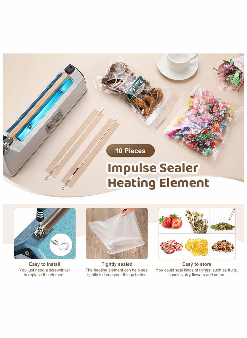 Y&D 10 Pieces Impulse Sealer Element Spare Repair Parts Kit Heat Seal Strips Replacement Elements Heating Service for SF 200  - Image 4
