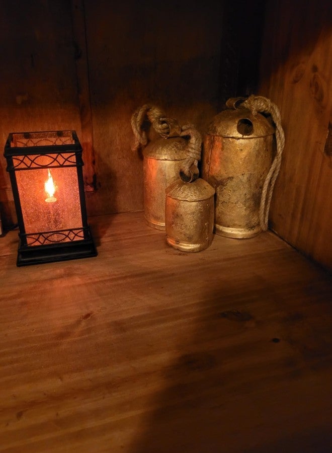 MAI Set of 3 Giant Harmony Metal Cow Bells Huge Vintage Handmade Rustic Christmas Hanging Bells on Rope. - Image 4