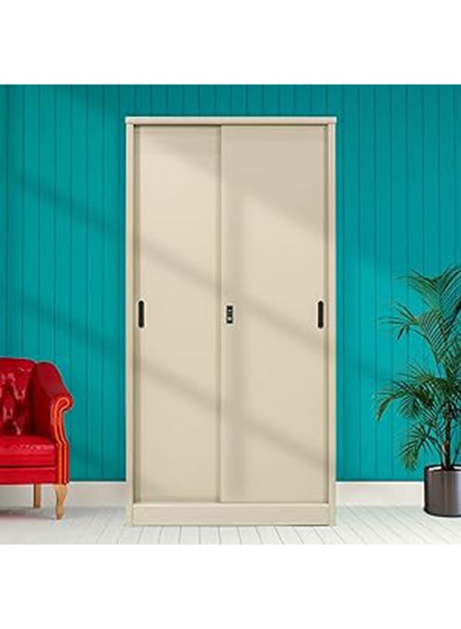 RIGID Steel Curved Sliding Doors Office Cupboard Beige 183x90x45.5cm  - Image 1