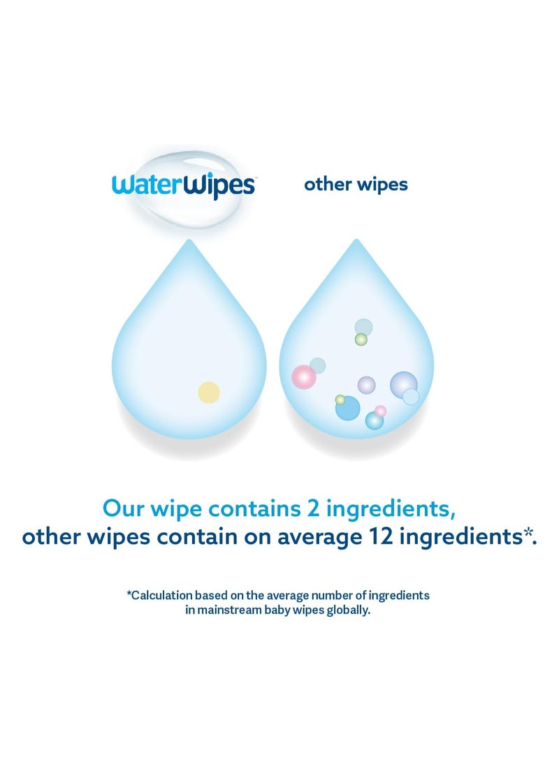 WaterWipes Pack of 9 Water Wipes With 99.9% Water And A Drop of Fruit Extract - 9x60 Wipes - Image 2