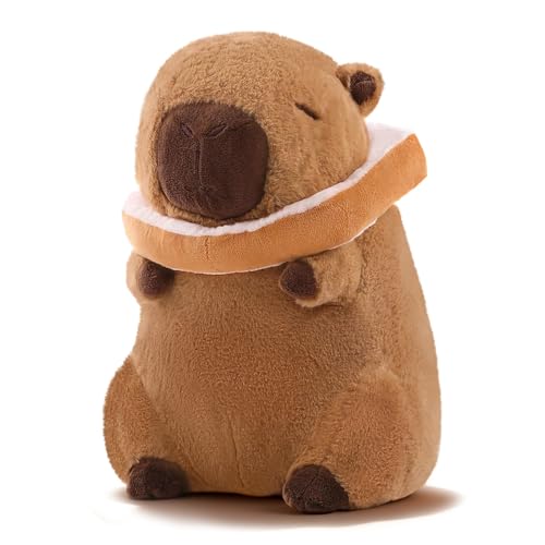 SHINUOER Capybara Plush Cute Capybara Stuffed Animal Kawaii Plush with Wearable Toast Headgear Bread Capybara Gifts Cute Plush Pillow Soft Toy Gifts for Kids Boys Girls 12 Inch - Image 1