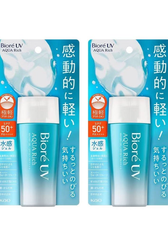 Biore Biore UV AQUA Rich Watery Gel SPF50+ Sunscreen 70g,Pack of 2  - Image 1
