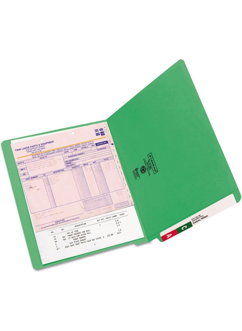 Smead Smead End Tab File Folder, Shelf-Master Reinforced Straight-Cut Tab, Letter Size, Green, 100 per Box (25110)  - Image 4