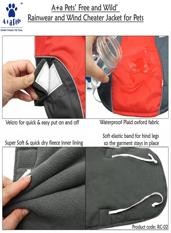 A+a Pets' Free & Wild' Raincoat Jacket for Dogs | Recommended Quick Easy to Wear Non Slip Design with Leash Opening | Reflective, Windproof (Blue, 5XL) - Image 5