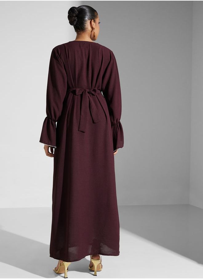 hayas closet - Embellished Belted Jalabiya - Image 1