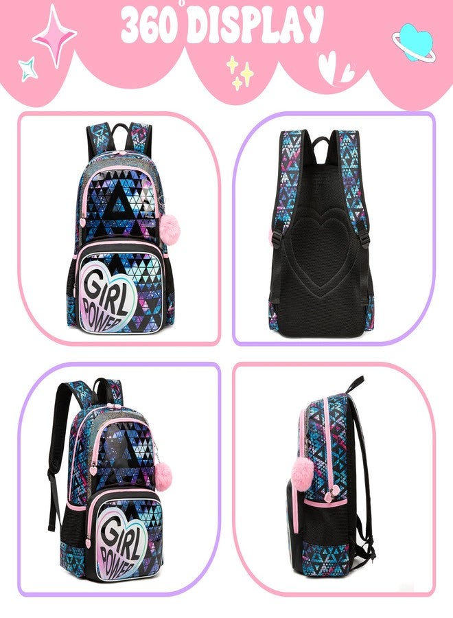 HTgroce Backpacks for kids School Backpack for Girls Elementary School Bags, Love Pwr, 16.5 X 11.8 X 6.7 inches, Modern - Image 3