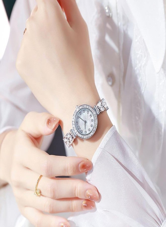 BESTKANG Women's Watch Luxury Petal Casual Bracelet Watch Simulated Quartz Watches for Women (Silver White) - Image 3
