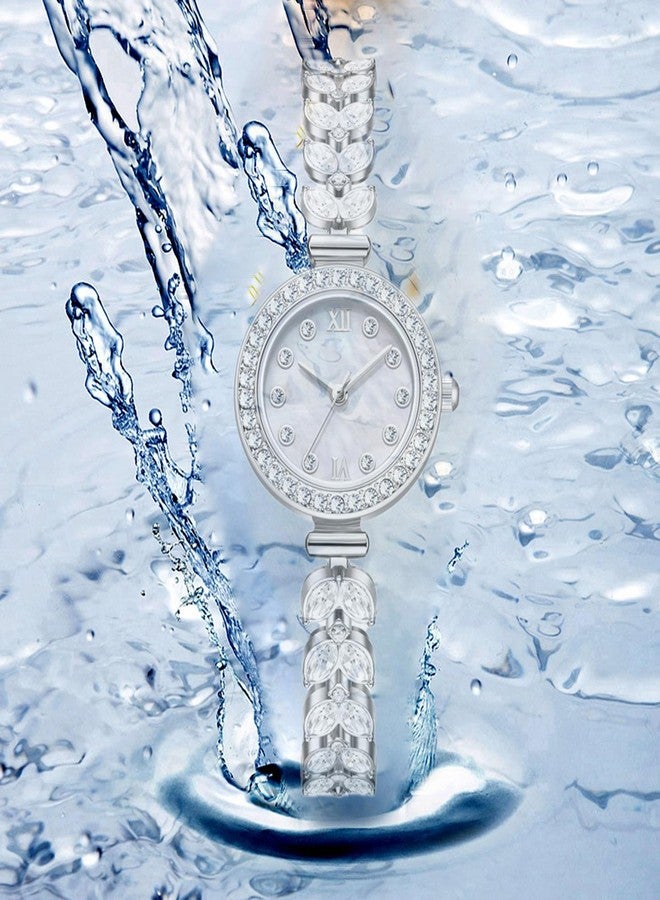BESTKANG Women's Watch Luxury Petal Casual Bracelet Watch Simulated Quartz Watches for Women (Silver White) - Image 5