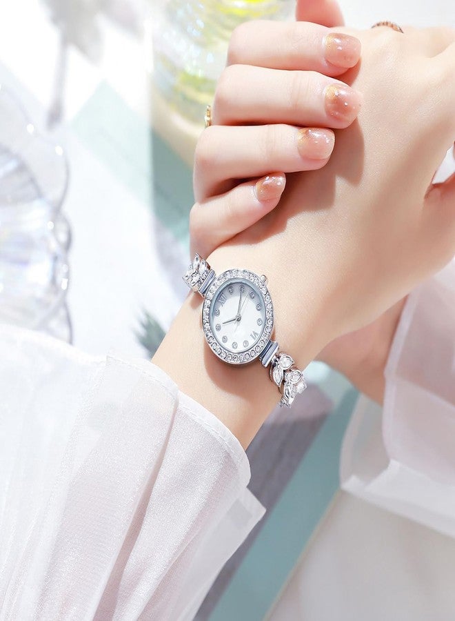 BESTKANG Women's Watch Luxury Petal Casual Bracelet Watch Simulated Quartz Watches for Women (Silver White) - Image 2