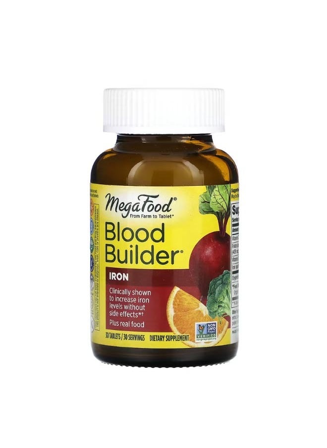 MegaFood Blood Builder Iron 30 Tablets  - Image 1
