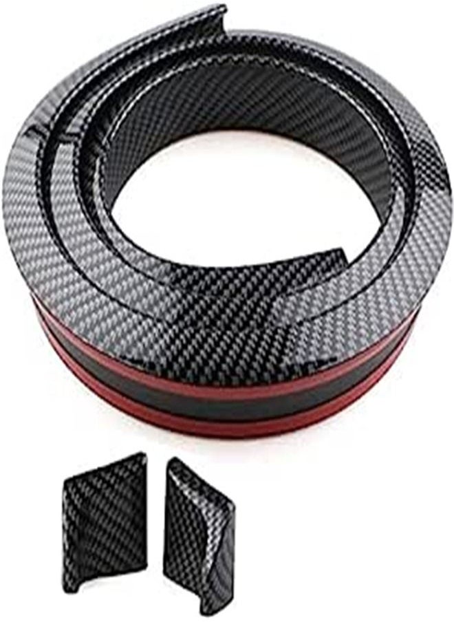 Goolsky Goolsky 4.9ft/1.5m Universal Black Carbon Fiber Trunk Car Rear Roof Lip Spoiler Strip, 3D Rear Guard Bumper Protector Trim Cover Anti-Scratch for Most Cars Punch  - Image 1