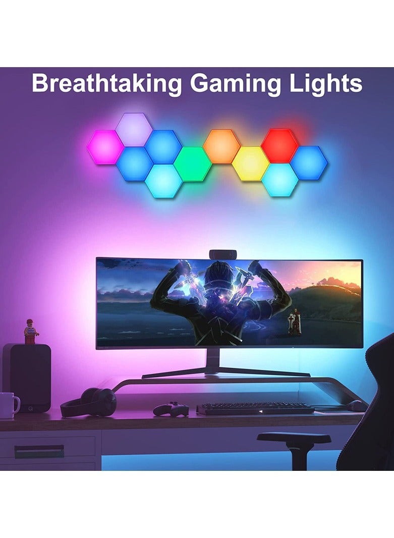 ARNOTEC Hexagon LED Wall Lights 6 Panels, Smart RGB Gaming Lights with Bluetooth App & Remote Control, Music Sync DIY Modular Wall Light, USB Powered for Bedroom Living Room Gaming Room - Image 5