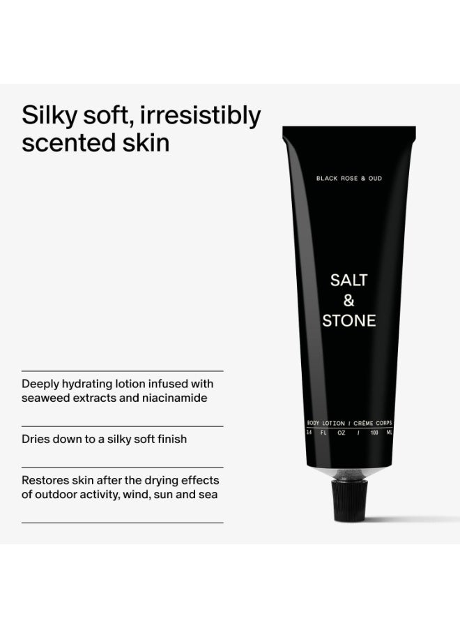 Salt & Stone لوشن الجسم ملح وحجر للنساء والرجال | لوشن يومي معطر للجسم | يرطب، يغذي وينعم البشرة | يستعيد البشرة الجافة | سريع الامتصاص | خالي من القسوة ونباتي (100 مل) - Image 4