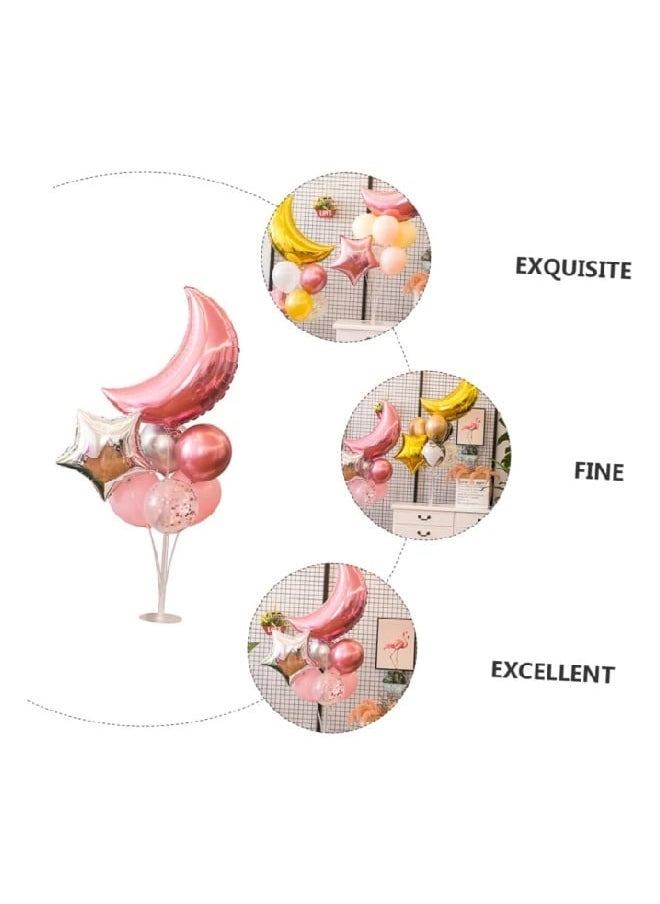 Hi Moon 1 Set Pink Aluminum Foil Balloons Wedding Decor Party Balloons Decorative Balloon Moon Star Shape - Image 3