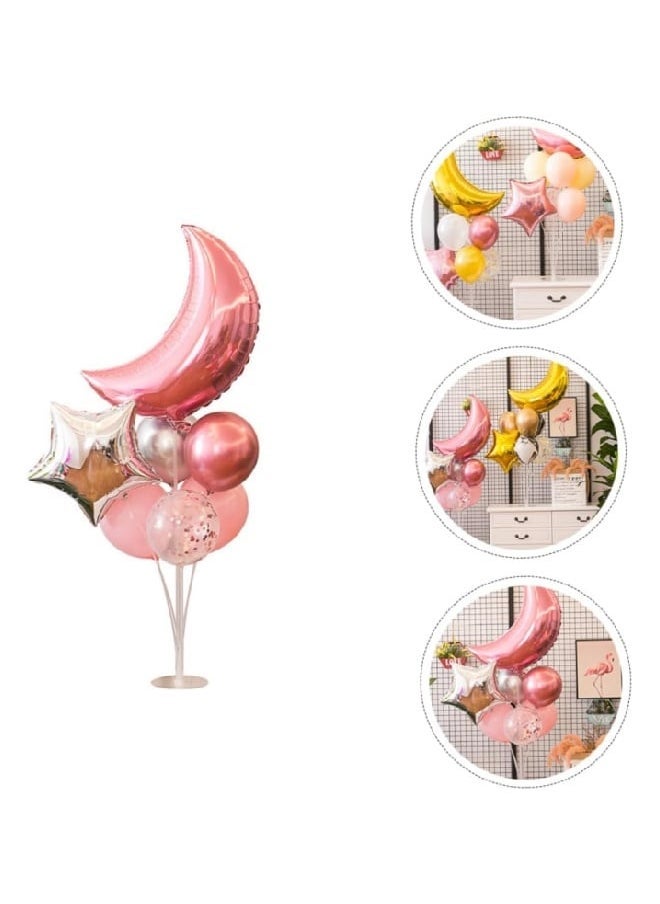 Hi Moon 1 Set Pink Aluminum Foil Balloons Wedding Decor Party Balloons Decorative Balloon Moon Star Shape - Image 2
