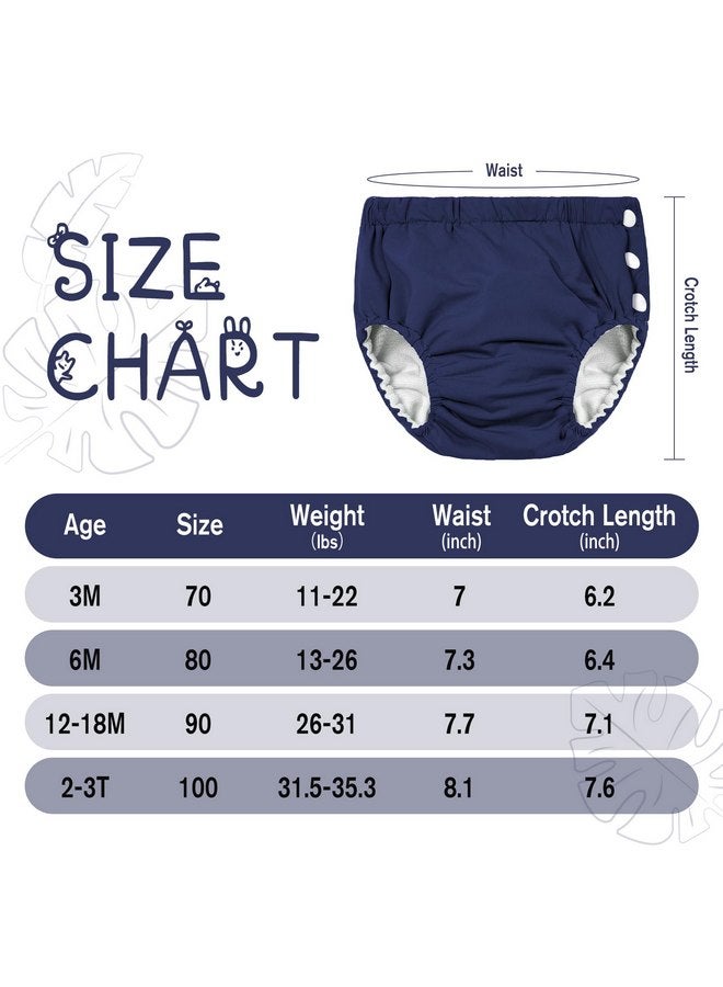 Durio Reusable Swim Diapers Washable Baby Swim Diaper Unisex Infant Toddler Swimming Diapers A White 2-3T - Image 4