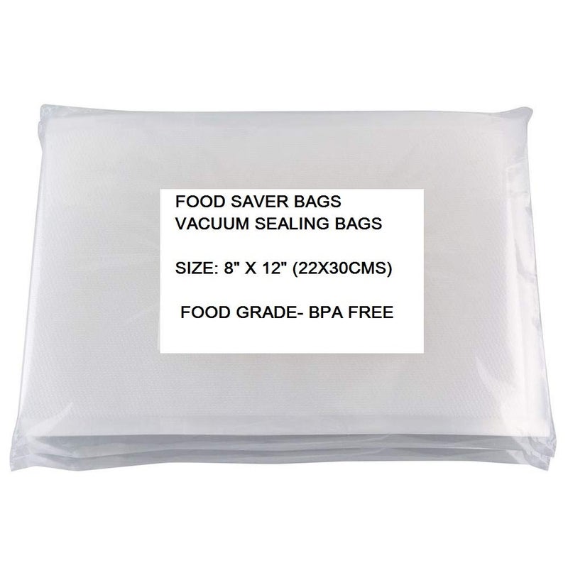TRAGO VACUUM SEAL BAGS EMBOSSED 20CM X 30CM 8 X 12 SOUS VIDE COOKING travel friendly Airtight space saver storage bags packing PACK OF 100 BAGS - Image 1