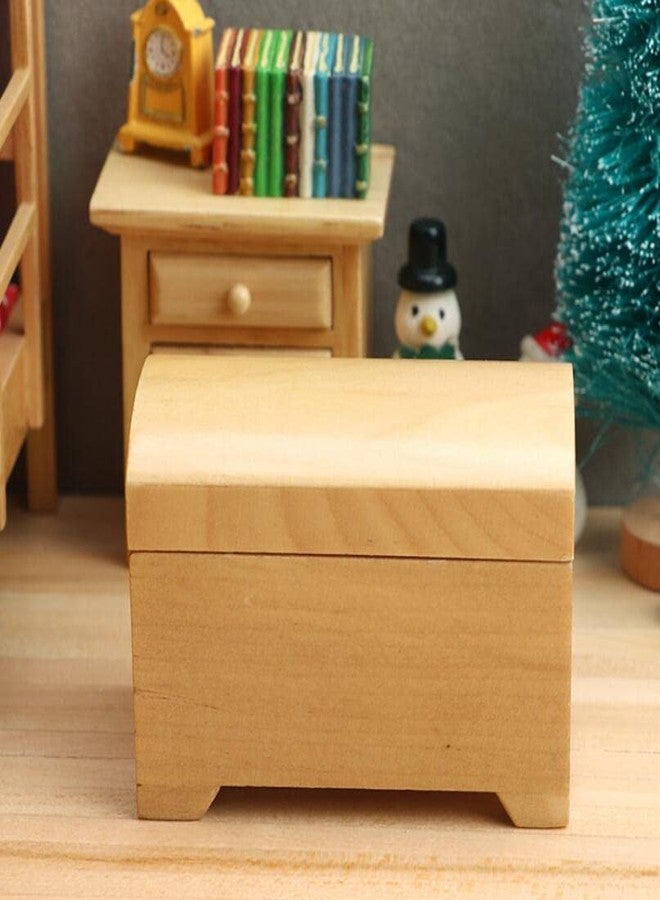 EatingBiting 1:12 Dollhouse Miniature Furniture Wooden Cabinet Treasure Chest Box Case Scene Treasure Chest Keepsake and Jewelry Box Wood - Toy Treasure Box - Image 3