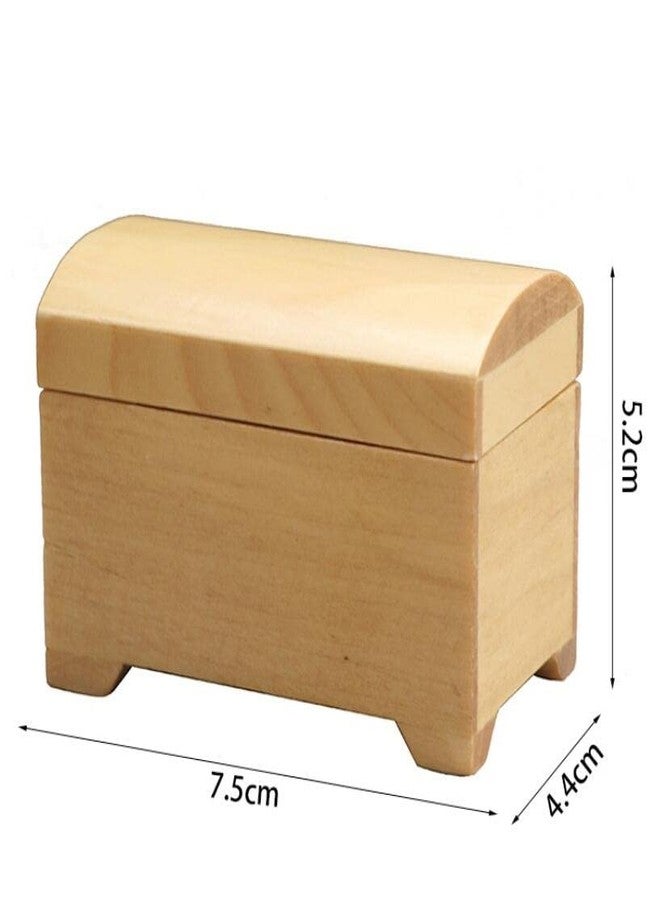 EatingBiting 1:12 Dollhouse Miniature Furniture Wooden Cabinet Treasure Chest Box Case Scene Treasure Chest Keepsake and Jewelry Box Wood - Toy Treasure Box - Image 4