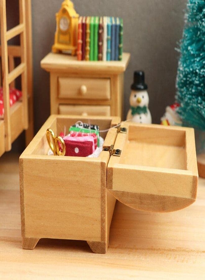 EatingBiting 1:12 Dollhouse Miniature Furniture Wooden Cabinet Treasure Chest Box Case Scene Treasure Chest Keepsake and Jewelry Box Wood - Toy Treasure Box - Image 5