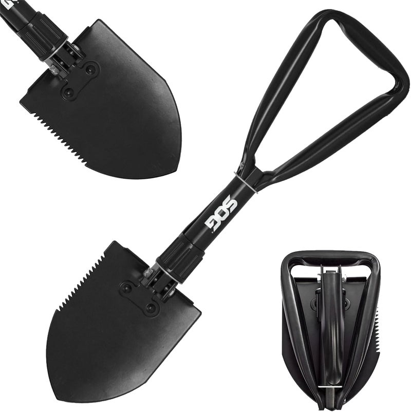 SOG Toby's Folding Survival Shovel - Compact High-Carbon Steel Entrenching Tool - Image 1