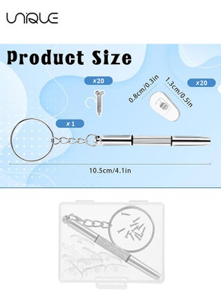 1 Pcs Eyeglass Screwdriver Repair Kit - 3-in-1 Mini Glasses Screwdrivers - Eyeglass Repair Kit with 20 pcs Nose Pads & 20 Screws Eyeglasses Screw Replacement Set for Watch Clock Spectacle Repair - view 2