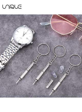 1 Pcs Eyeglass Screwdriver Repair Kit - 3-in-1 Mini Glasses Screwdrivers - Eyeglass Repair Kit with 20 pcs Nose Pads & 20 Screws Eyeglasses Screw Replacement Set for Watch Clock Spectacle Repair - view 5
