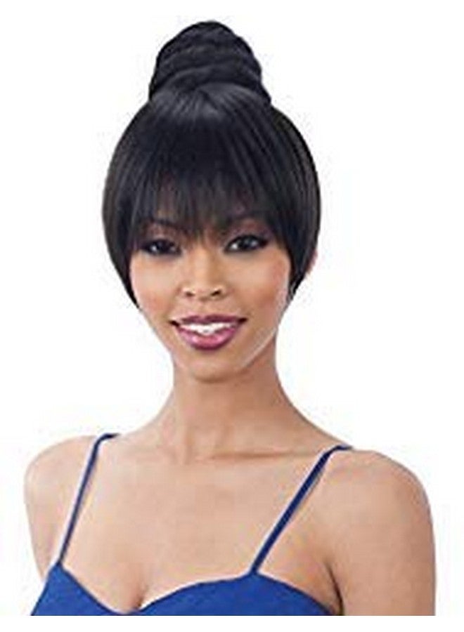 milkyway Swirl Bun Bang (1 Jet Black) Freetress Equal Synthetic Bun & China Bang