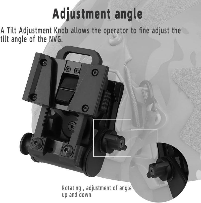Lpoip Night Vision Mount,NVG Tactical Helmet Mount, for L4g24 NVG， Plastics(Black) - Image 3