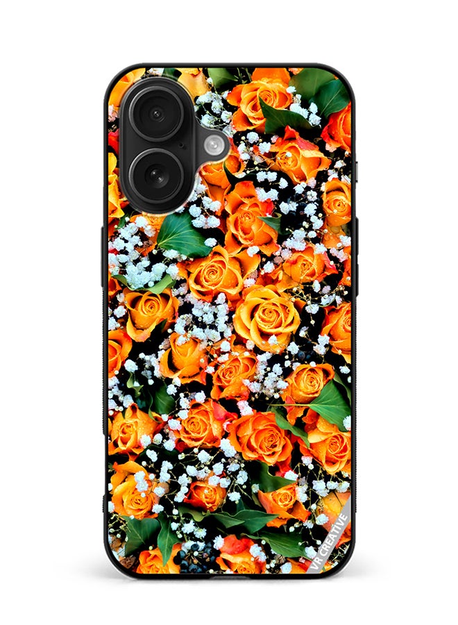 VR CREATIVE Protective Case Cover For Apple iPhone 16 Real Flower Design Multicolour