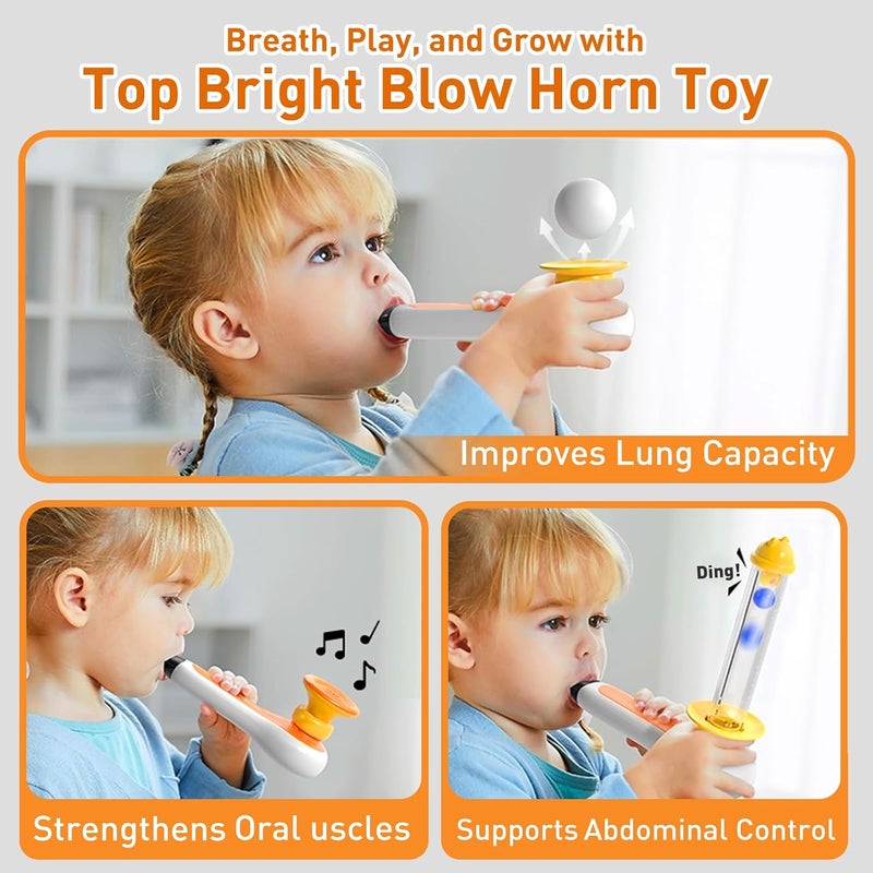 TOP BRIGHT 3in1 Sensory Toys for Toddlers Autism, Montessori Toddler Toys for 3 4 5 Year Old with Whistle, Ball Blowing, Floating Blow Pipe Balls Birthday  Gift - Image 3