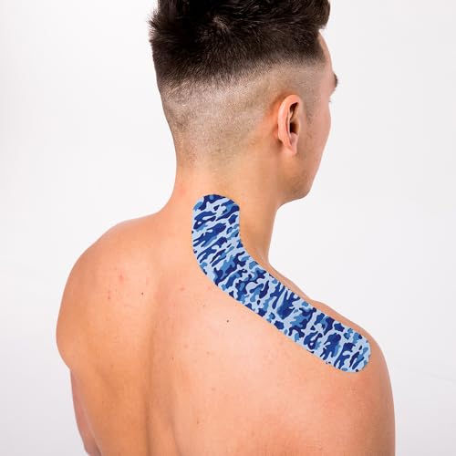 CureTape Art | Kinesiology Tape for Body Pain | Elastic Therapeutic | Waterproof Athletic | Long-Lasting Medical K (Army Blue) - Image 4