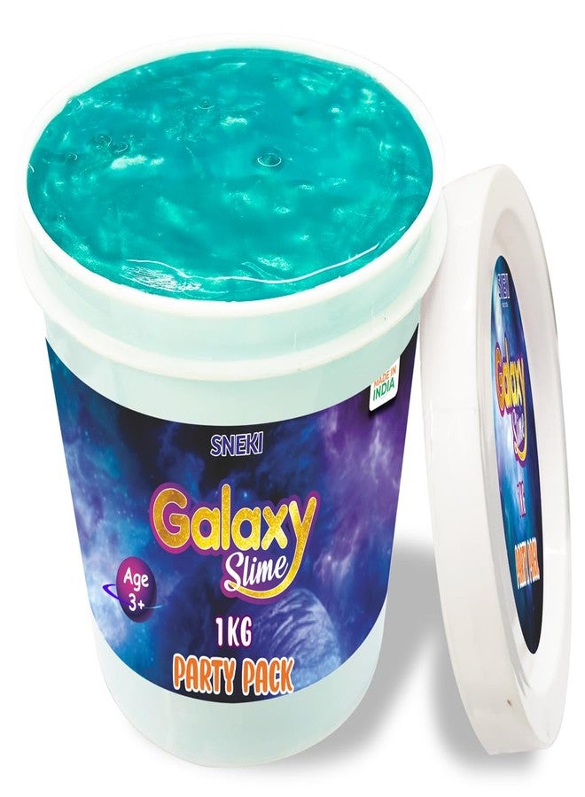 SNEKI (1 Kg) Green Galaxy Slime for Kids DIY Fruit Scented Metallic Magic Toy Slimy Slime Gel Jelly Putty Art Toys Birthday Gift Box for Boys Girls 3 to 10 Years - Image 1