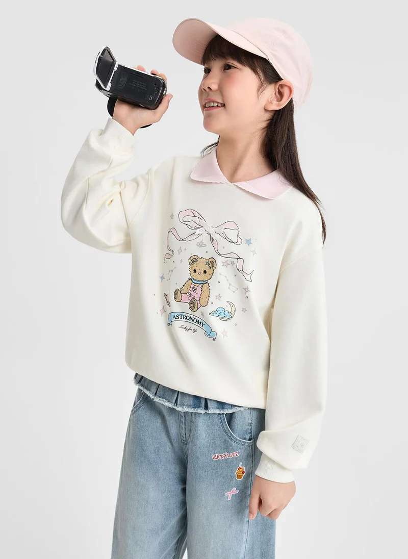 Balabala Kids Girls Round neck sweatshirt