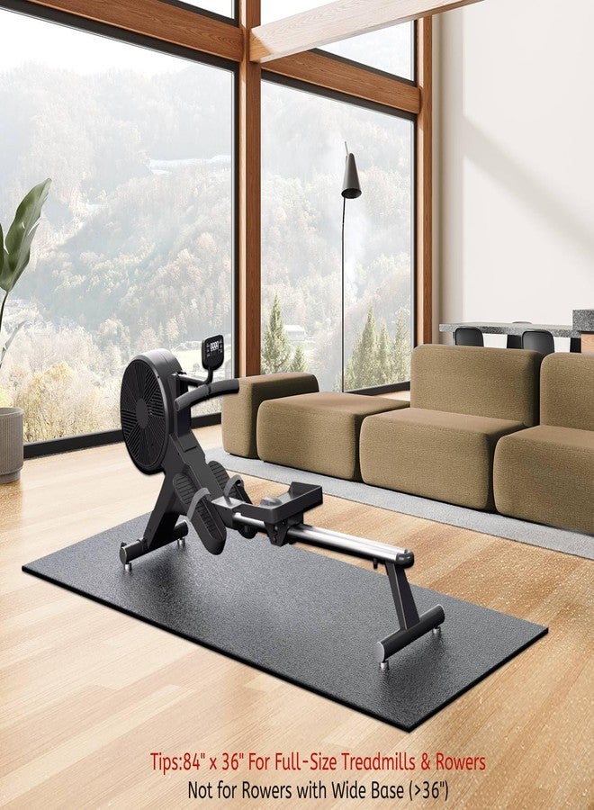 GymCope Exercise Equipment Mat 84x36, 6mm Thick High-Density Treadmill Mat for Exercise Bike, Elliptical, Exercise Mat for Jump Rope, Workout, Yoga, Gym Flooring for Hardwood Floor Carpet Protection - Image 3