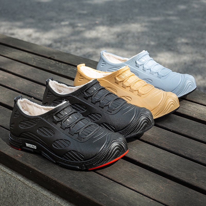 Fashion couple waterproof shoes men's and women's rain boots slip-on short non-slip low-top student versatile Korean style wholesale export - Image 4