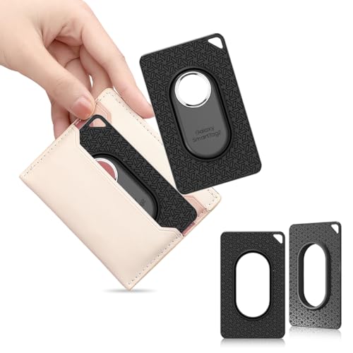 BIQIRE for Galaxy SmartTag2 Wallet Holder Card Insert [2 Pack], Ultra Thin Card Case for SmartTag2, Soft TPU Smart Tag2 Card Holder for Wallet, Handbag, Backpack| Stays Hidden (Black) - Image 1