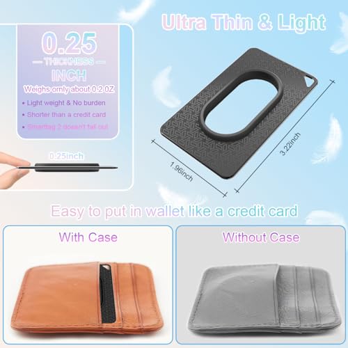 BIQIRE for Galaxy SmartTag2 Wallet Holder Card Insert [2 Pack], Ultra Thin Card Case for SmartTag2, Soft TPU Smart Tag2 Card Holder for Wallet, Handbag, Backpack| Stays Hidden (Black) - Image 5