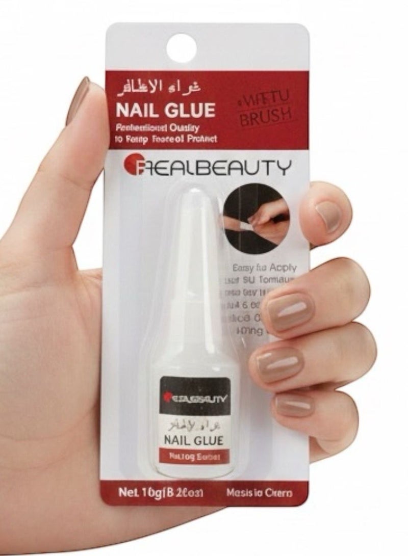REAL BEAUTY GEL NAILGLUE CLEAR BRUSH-ON - Image 1