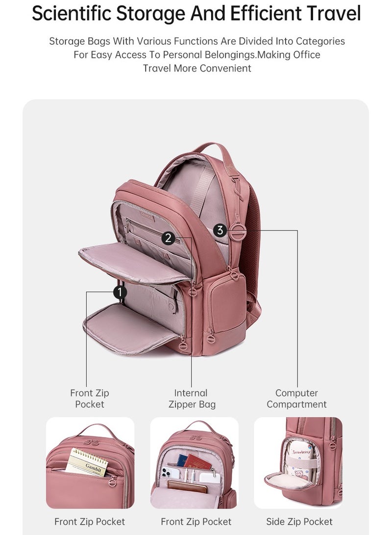 Chantria CB00786 Stylish Anti-theft 15.6-Inch Laptop Water-resistant For Travel Work School Business For Women Fashion Durable Casual Backpack Bag - Nostalgia Rose  - Image 5