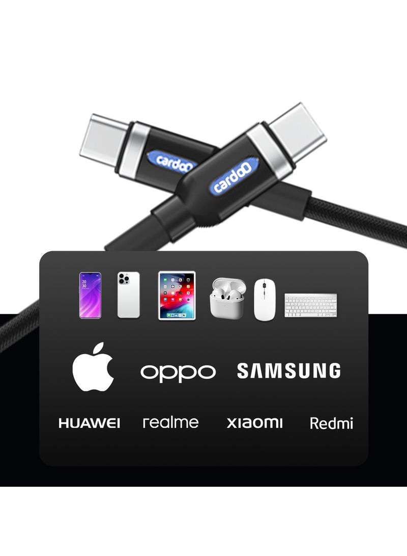 cardoo كابل cardoO USB-C إلى USB-C 1.2م للشحن السريع ونقل البيانات - أبيض - Image 3