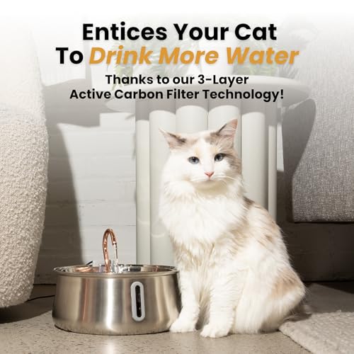 KittySpout The KittySpout Stainless Steel Wireless Cat Water Fountain, 4L/108oz - Image 5