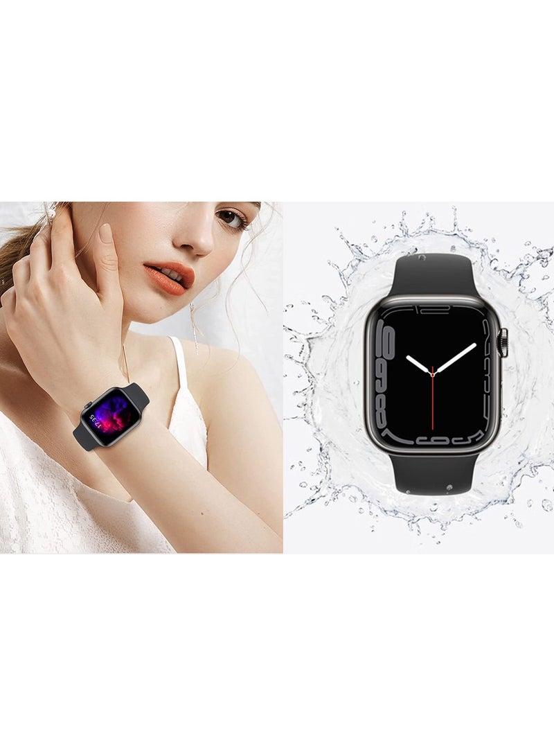 Apple Watch Band 42mm/44mm/45mm Silicone Sport General Watch Strap Black - Image 4