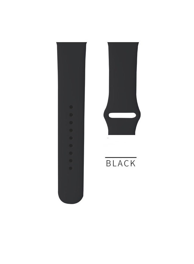 Apple Watch Band 42mm/44mm/45mm Silicone Sport General Watch Strap Black - Image 1