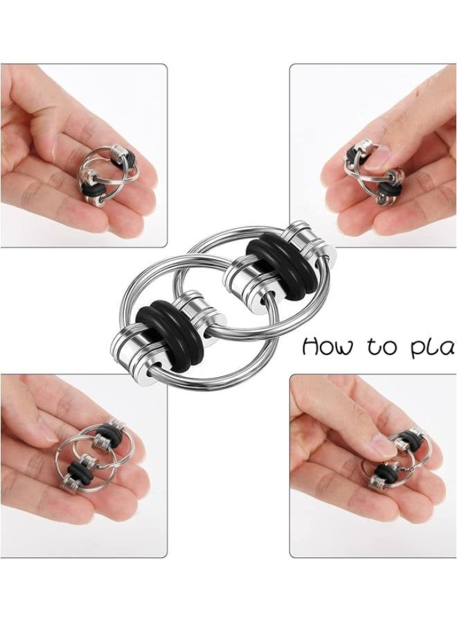 8 قطع من ألعاب فيدجيت الحسية مع سبينر فيدجيت وألعاب القلق وحلقات الضغط على نقاط معينة من الجسم وسلسلة دراجة وشبكة رخامية وسلسلة قلابة وألعاب مكتب هادئة لمرضى التوحد وألعاب عيد الفصح للمراهقين والبالغين والأولاد والبنات - Image 4