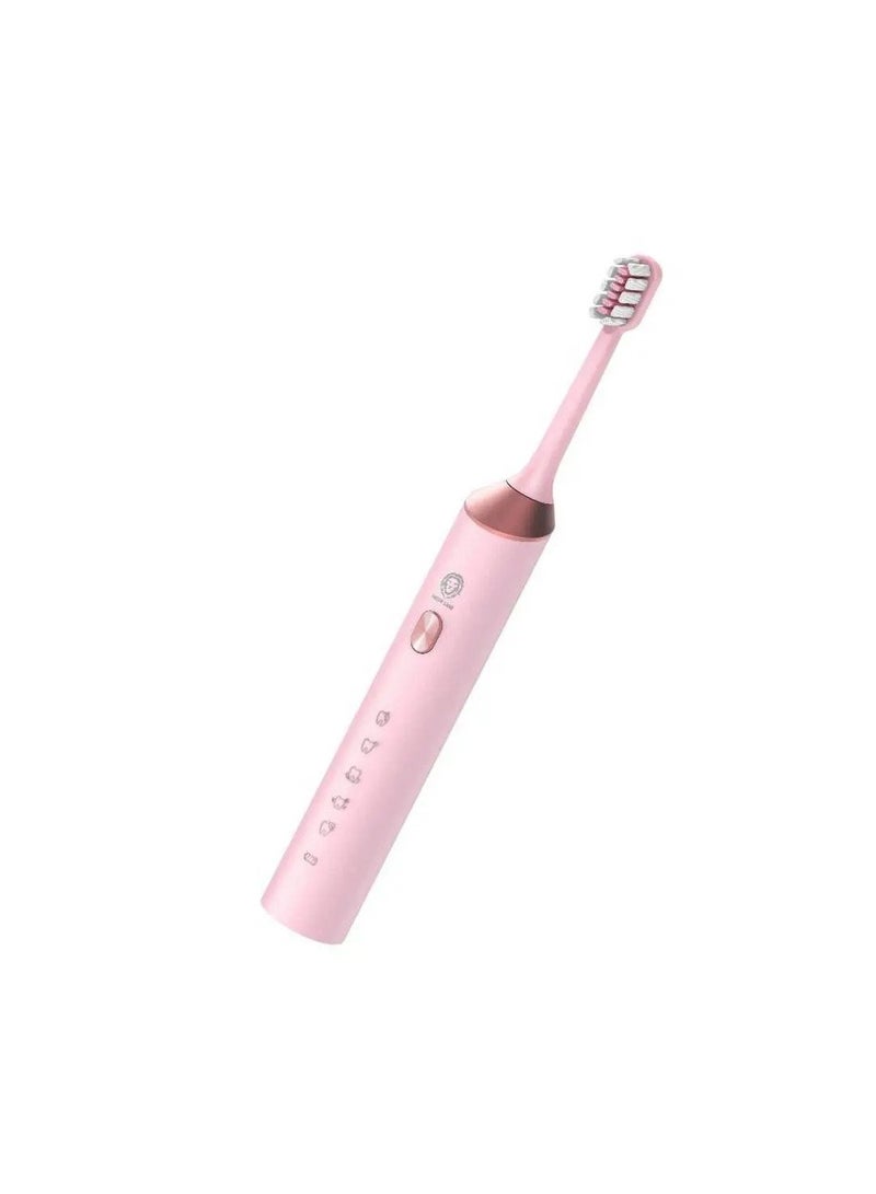 GREEN LION Electric Toothbrush with 5 Modes & 4 Brush Heads, Suitable For Sensitive & Color Teeth, Standard Whitening, Intelligent Timing, Slim Design, IPX7 Waterproof - Pink - Image 2